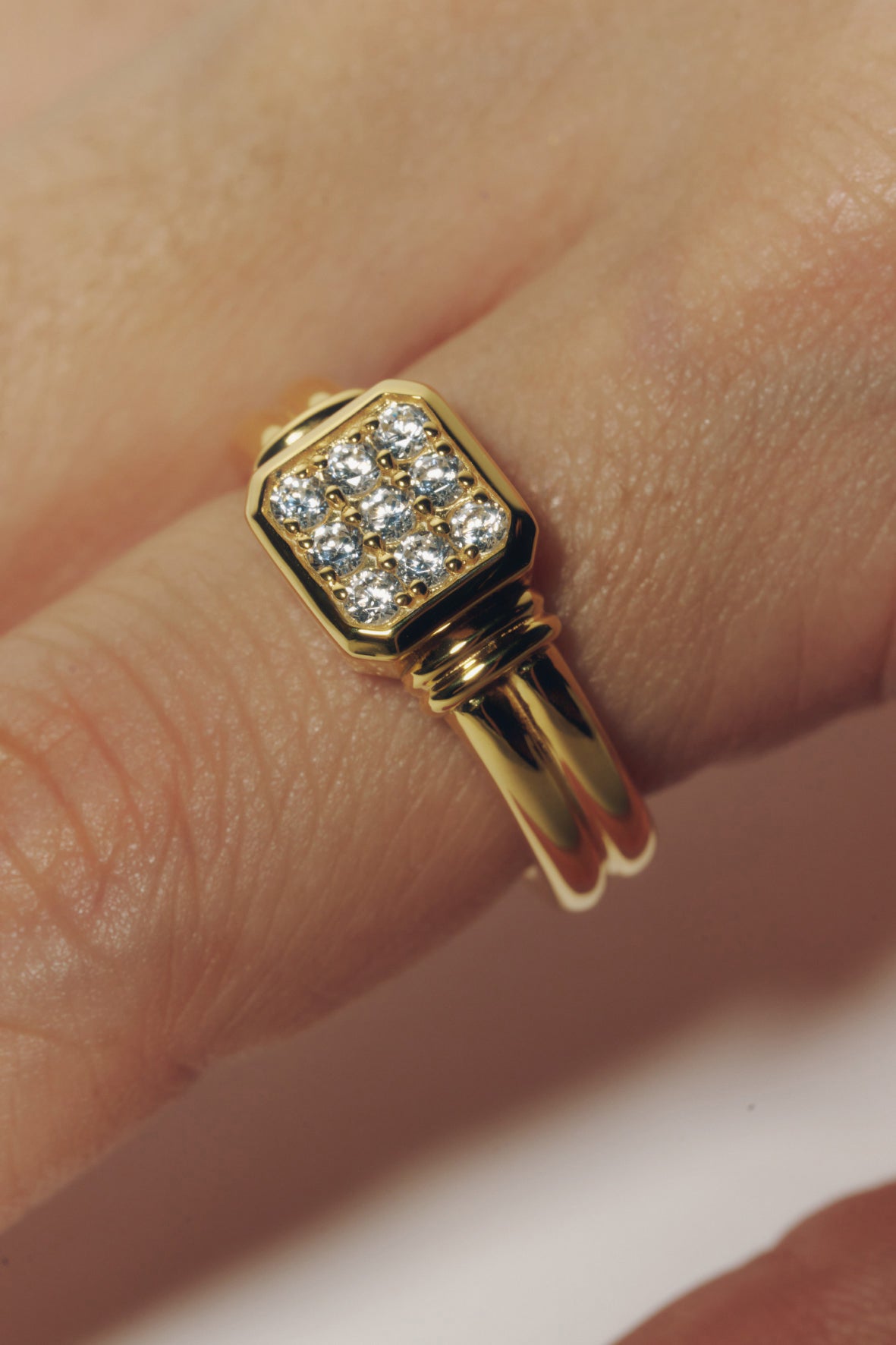 【店舗用】frame ring(cz)(silver/gold)