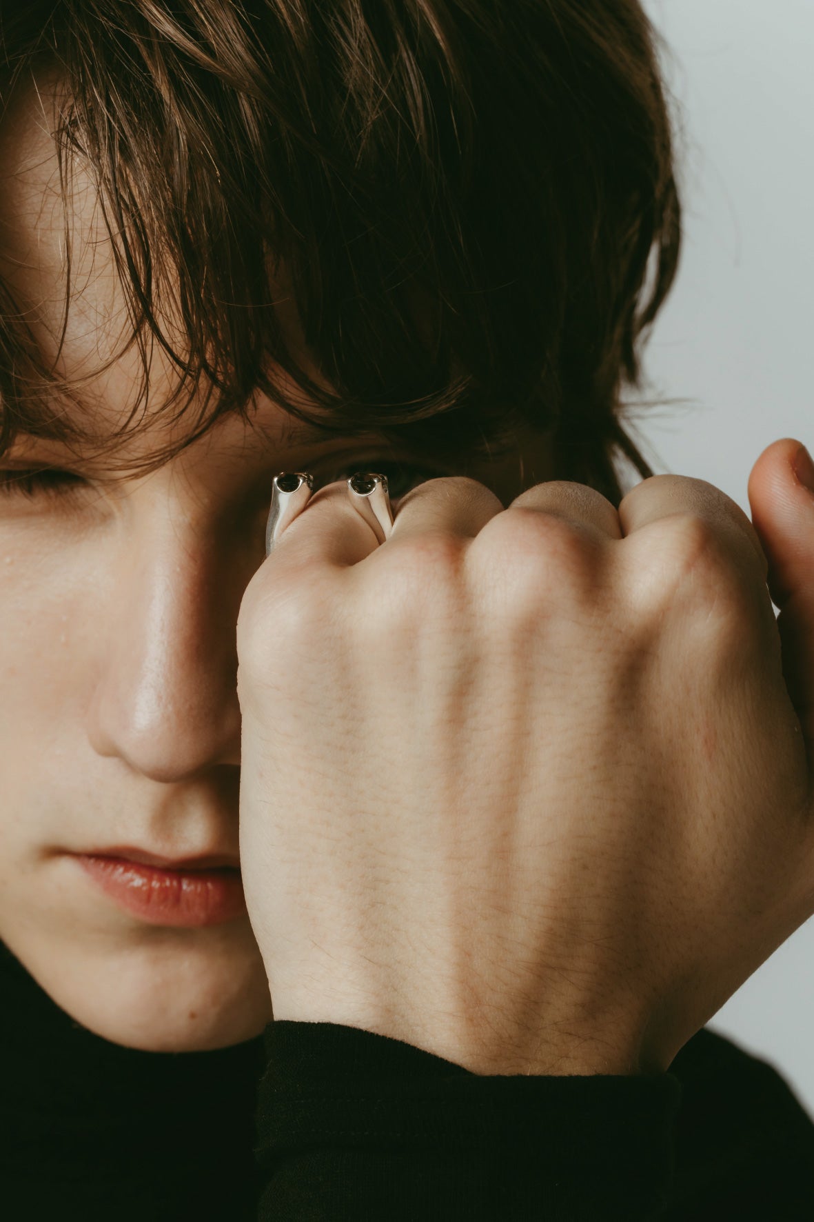 fork ring(sq)(silver/gold)