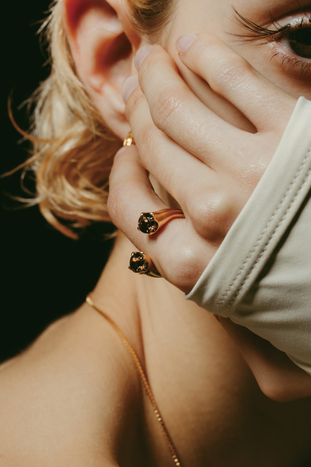 fork ring(sq)(silver/gold)