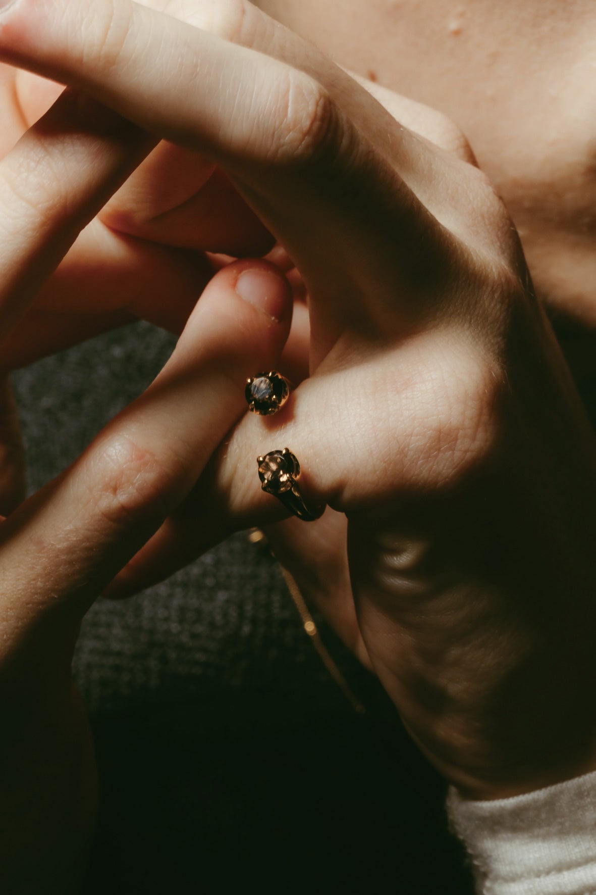 fork ring(sq)(silver/gold)