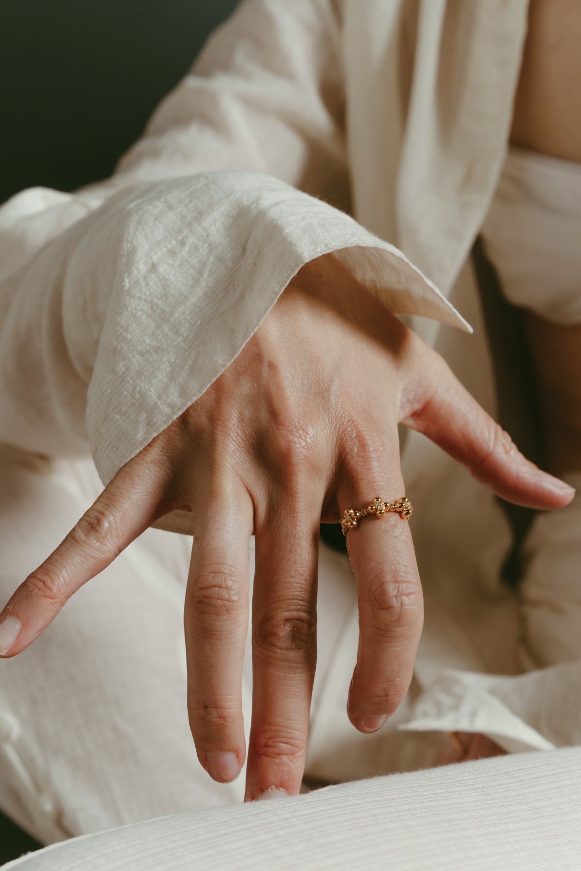 【受注商品】flower ring/03(cz)(silver/gold)