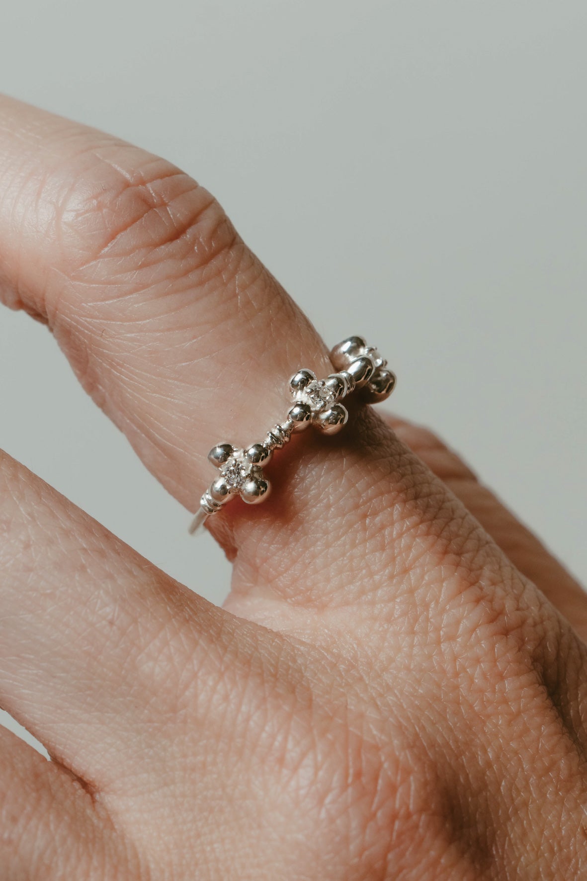 【受注商品】flower ring/03(cz)(silver/gold)