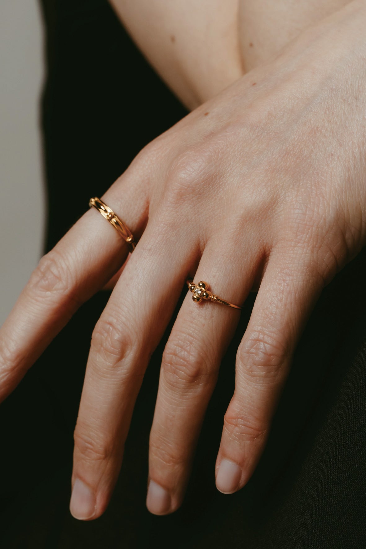 【受注商品】flower ring/04(cz)(silver/gold)