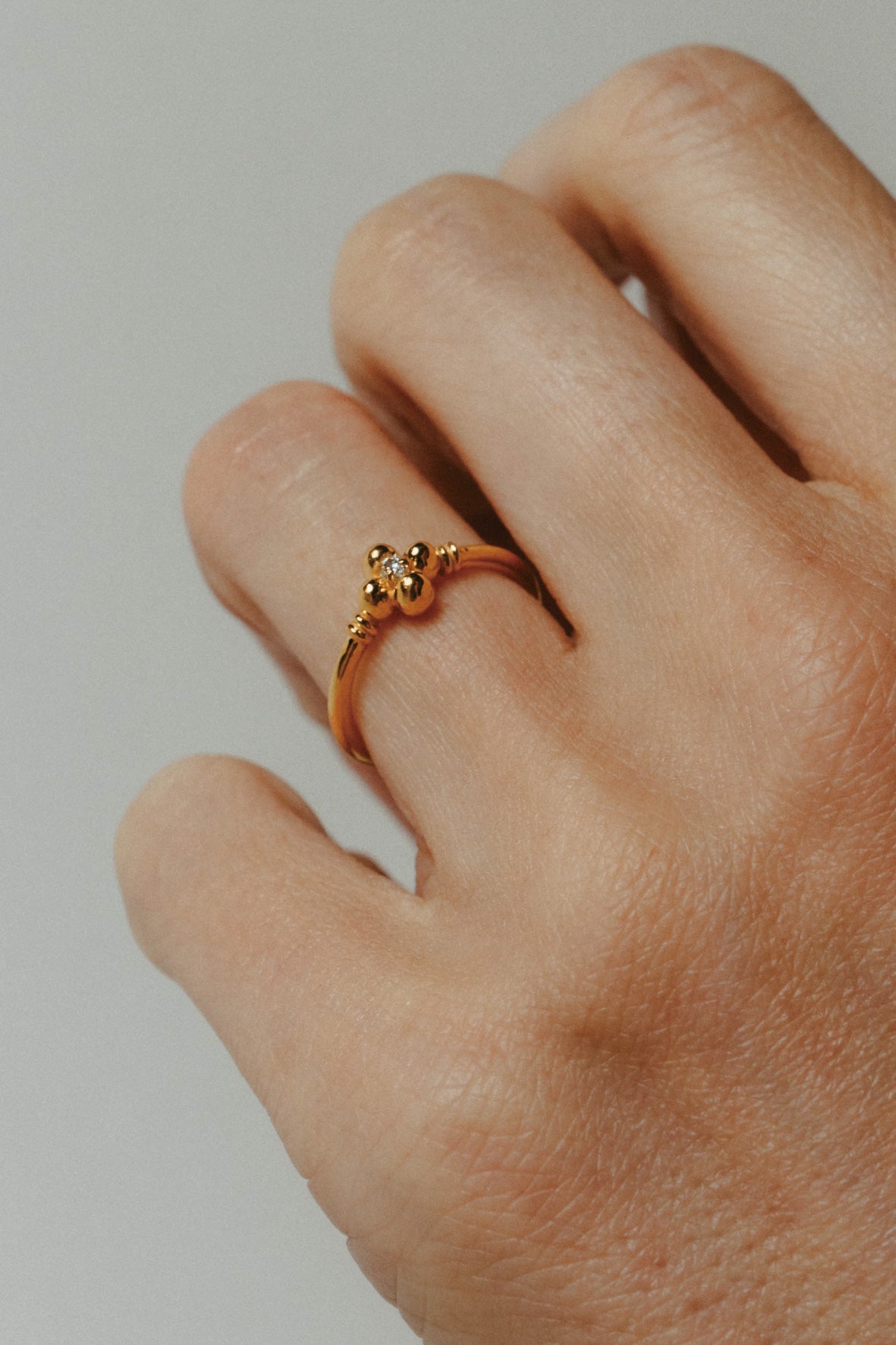 【受注商品】flower ring/04(cz)(silver/gold)