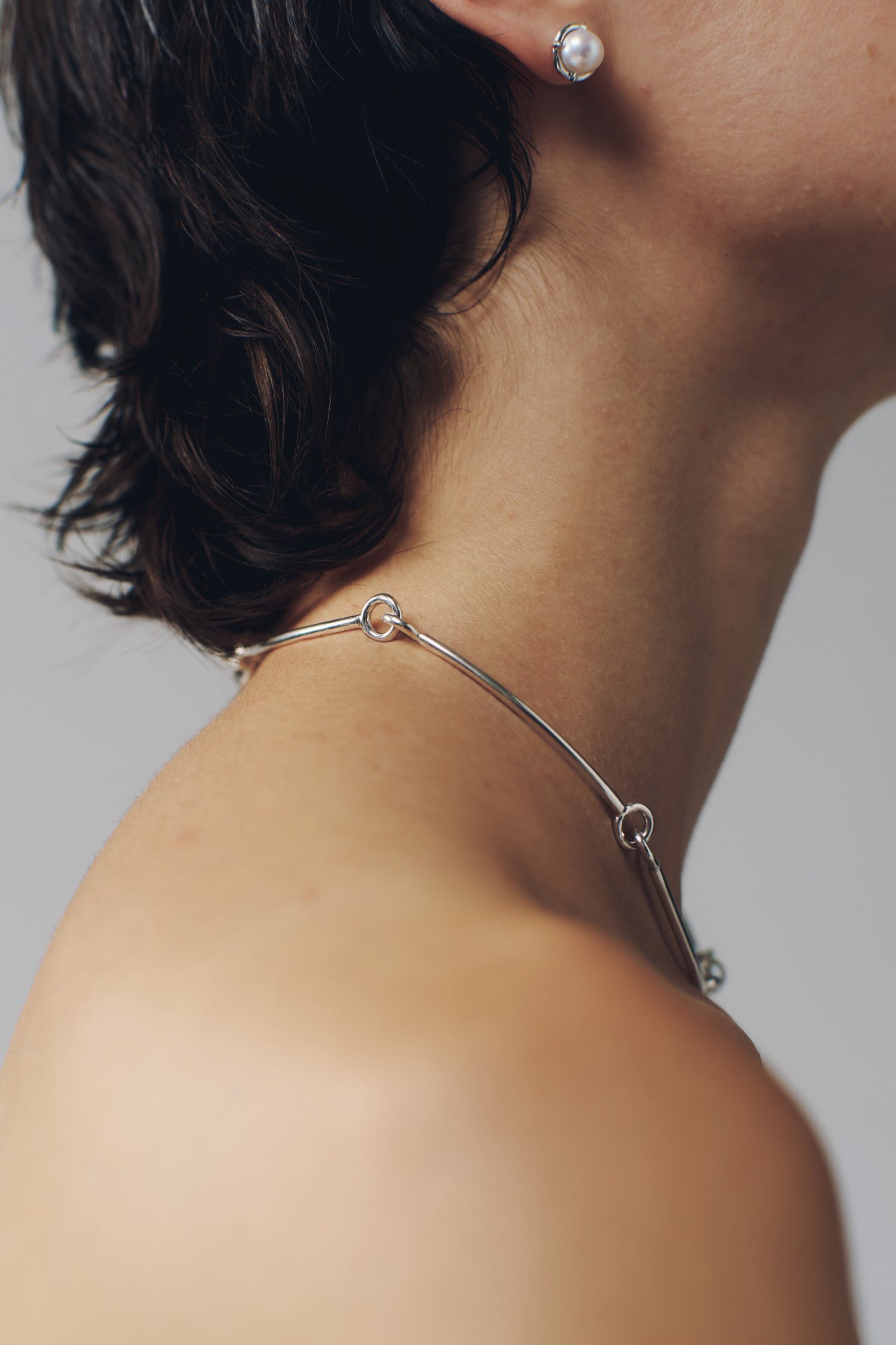 pearl necklace(silver)