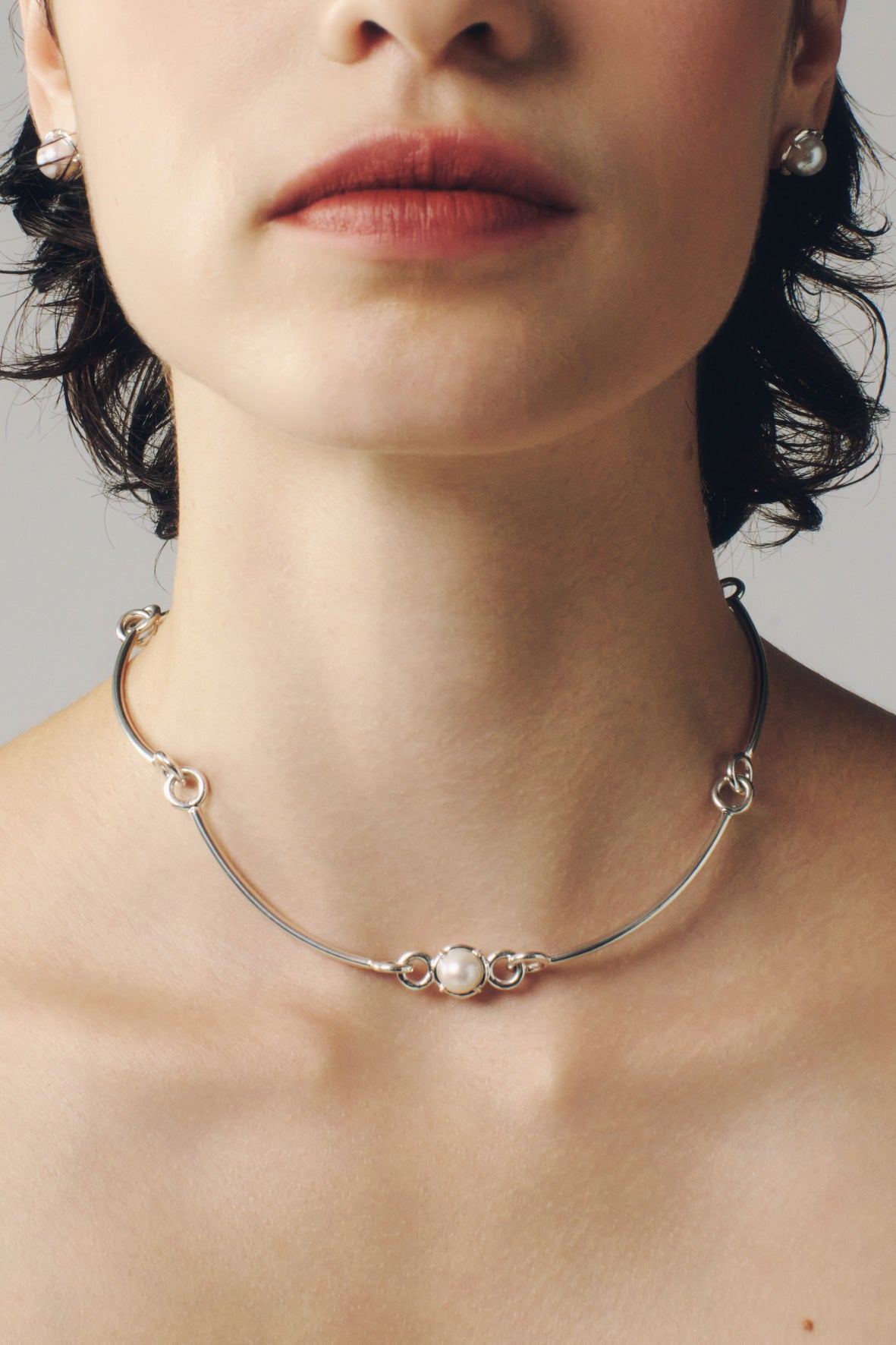pearl necklace(silver)