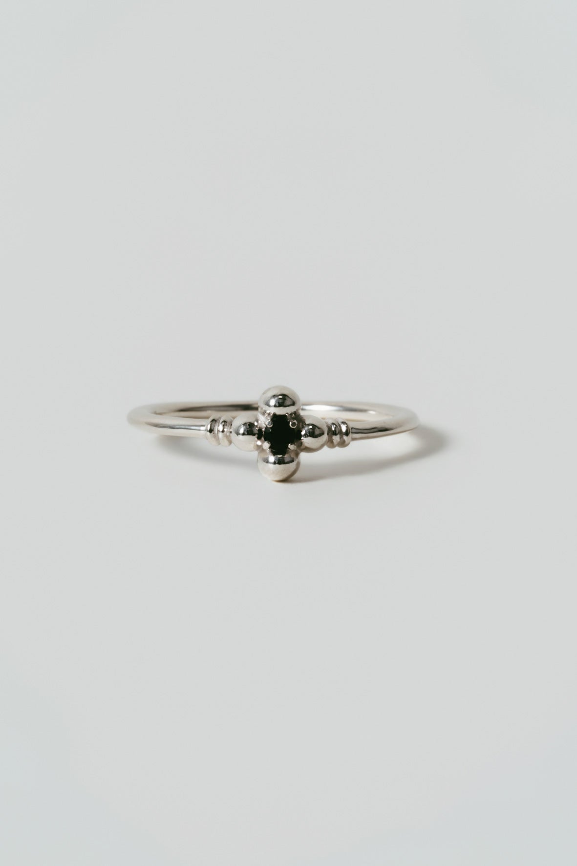 【店舗用】flower ring/04(onyx)(silver/gold)