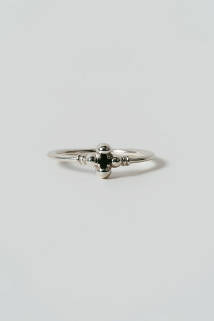 【店舗用】flower ring/04(onyx)(silver/gold)