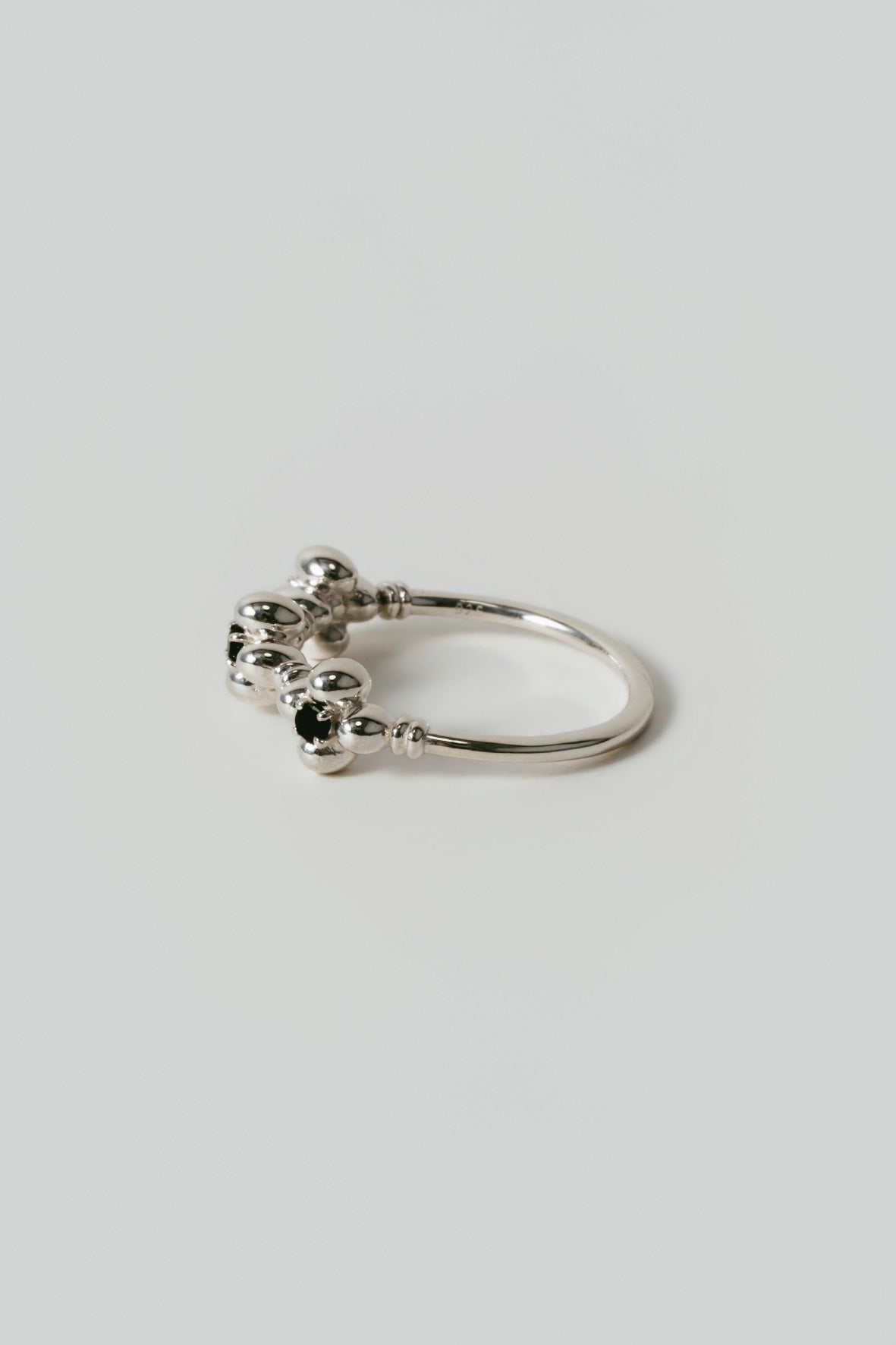 【店舗用】flower ring/03(onyx)(silver/gold)