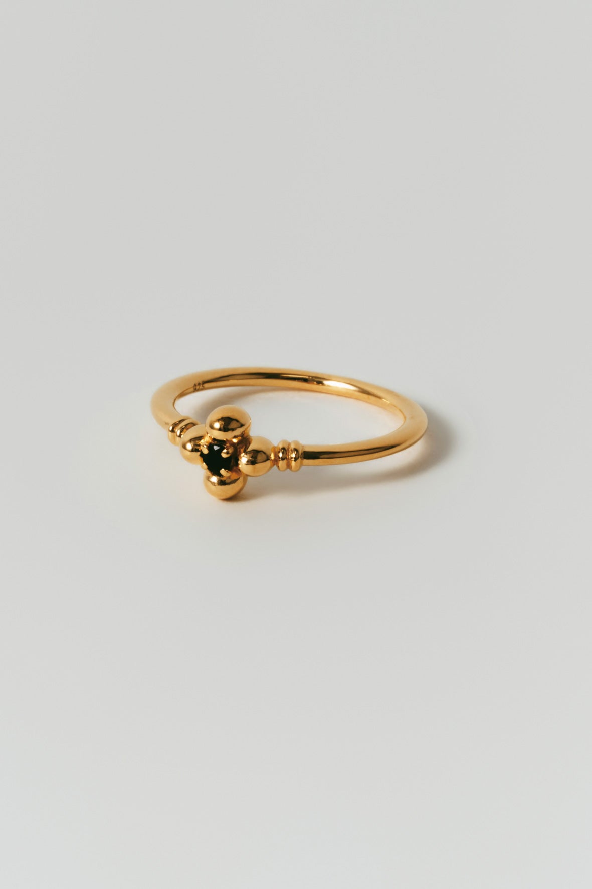 【店舗用】flower ring/04(onyx)(silver/gold)