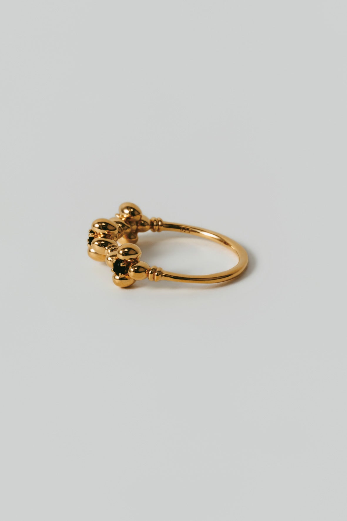 【店舗用】flower ring/03(onyx)(silver/gold)