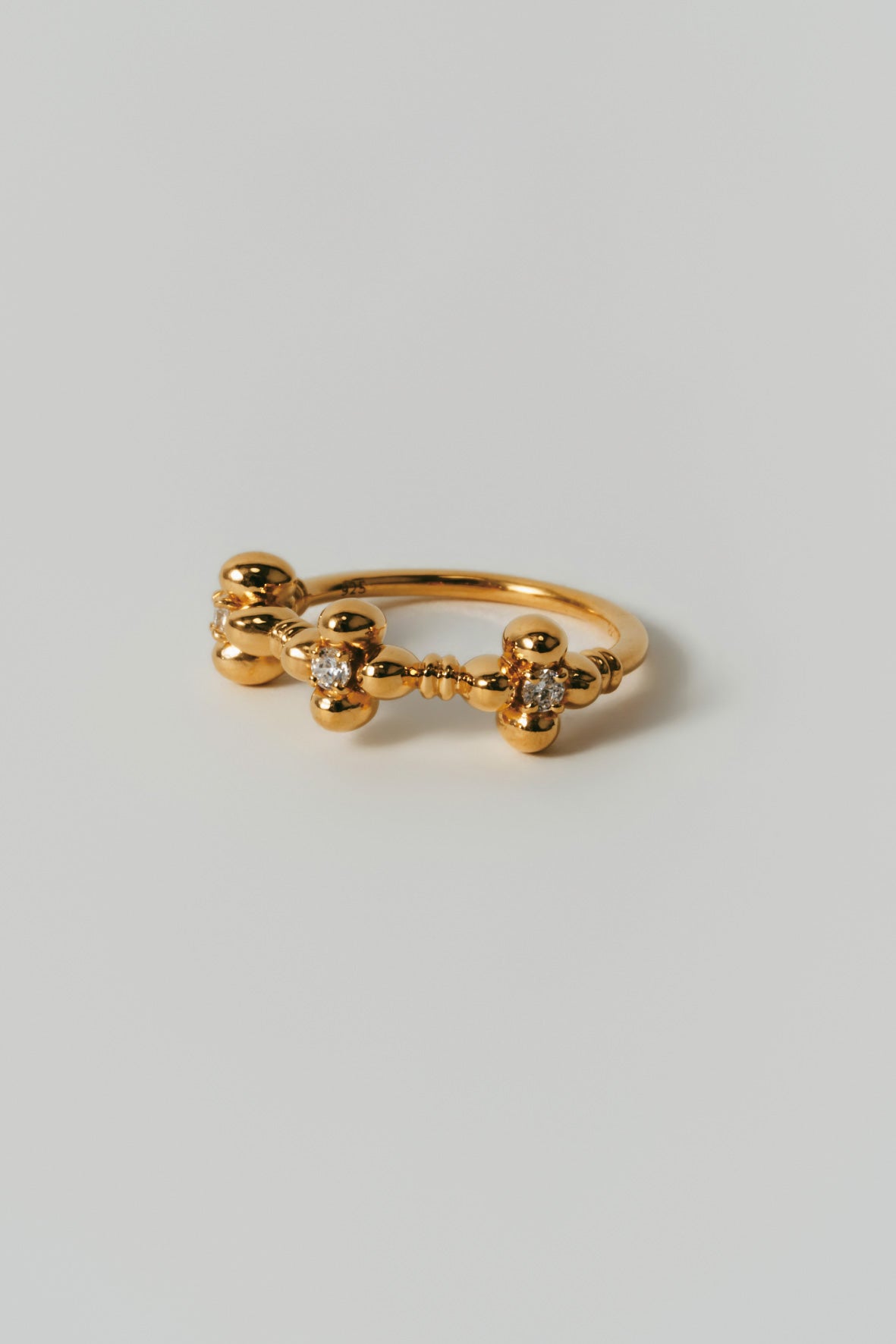【受注商品】flower ring/03(cz)(silver/gold)