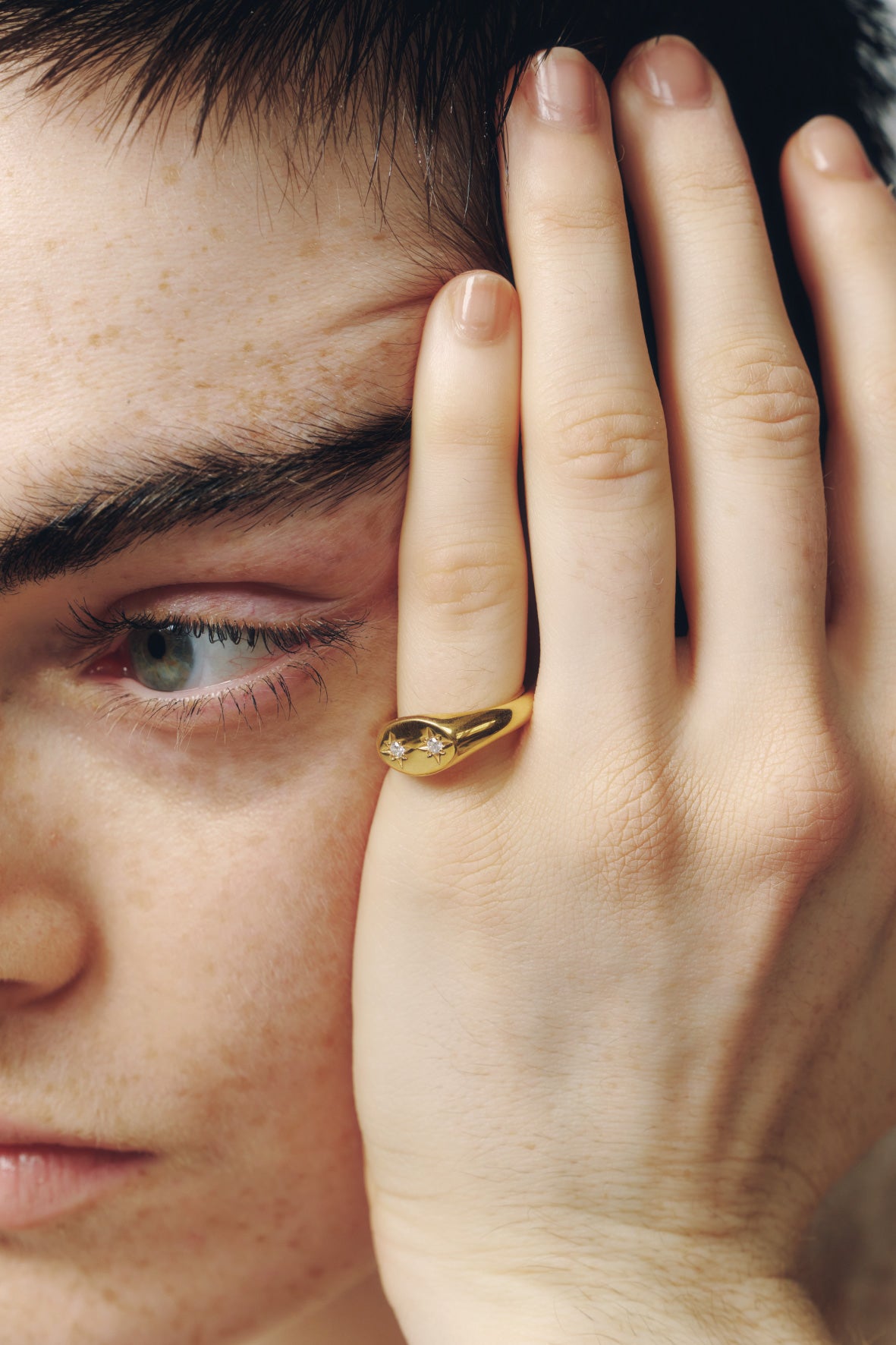 【受注商品】robot eye ring(cz)(silver/gold)