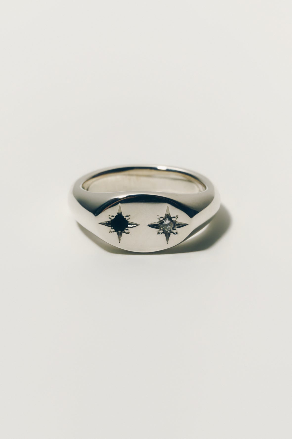 【受注商品】robot eye ring(cz×onyx)(silver/gold)