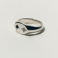 【受注商品】robot eye ring(cz×onyx)(silver/gold)