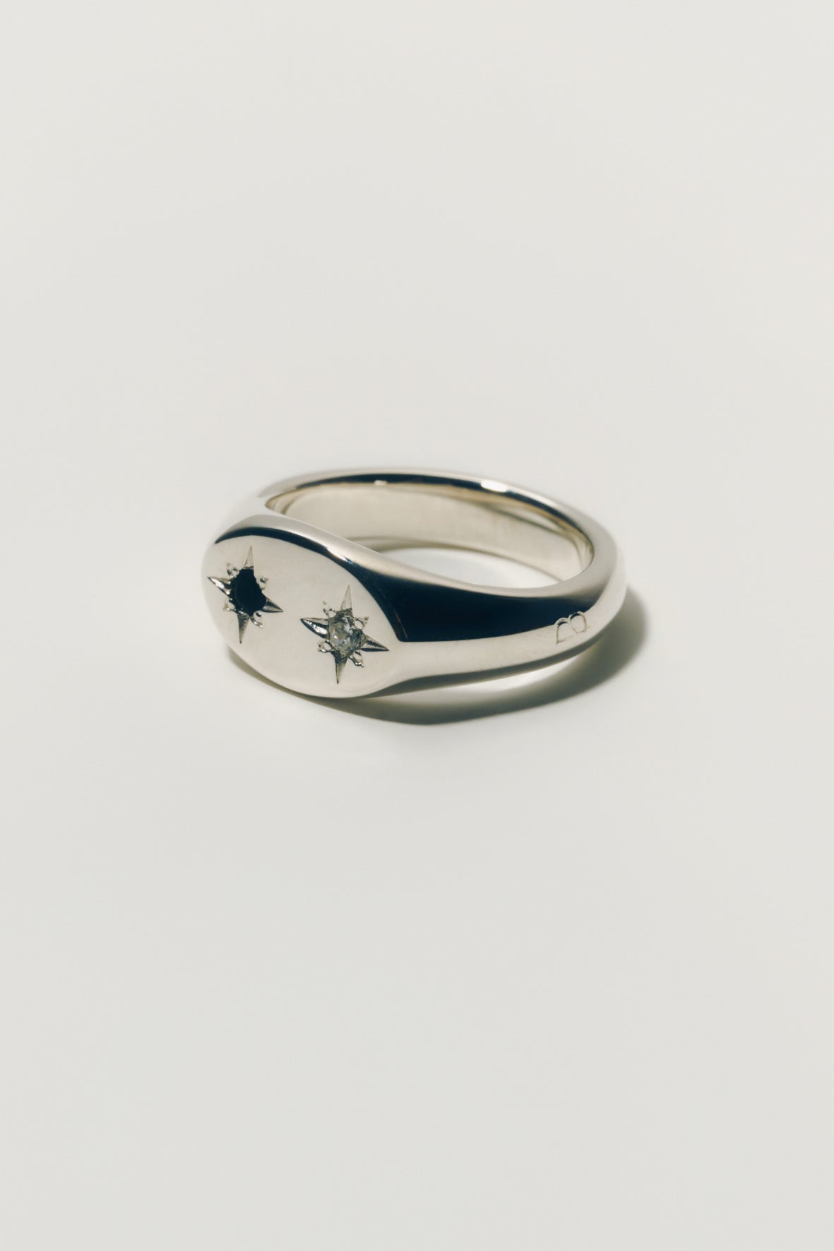 【受注商品】robot eye ring(cz×onyx)(silver/gold)