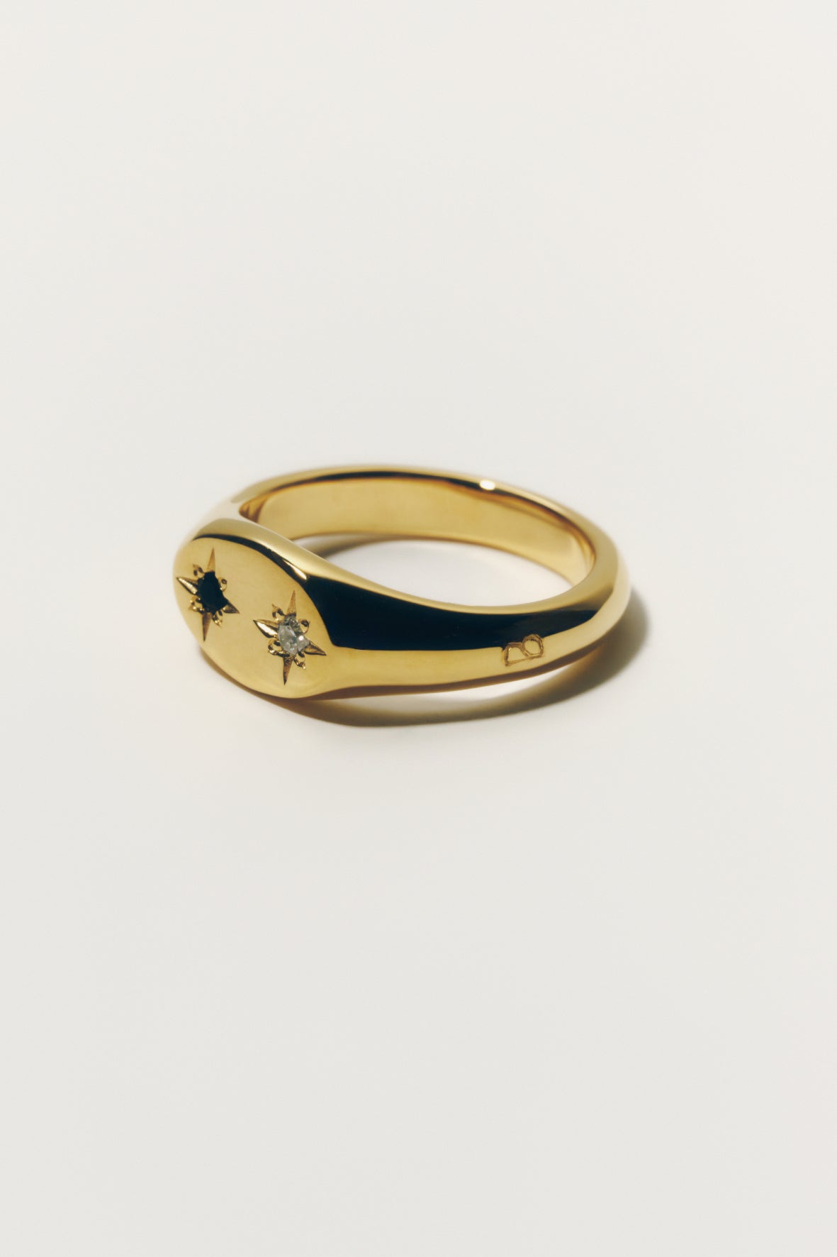 【受注商品】robot eye ring(cz×onyx)(silver/gold)