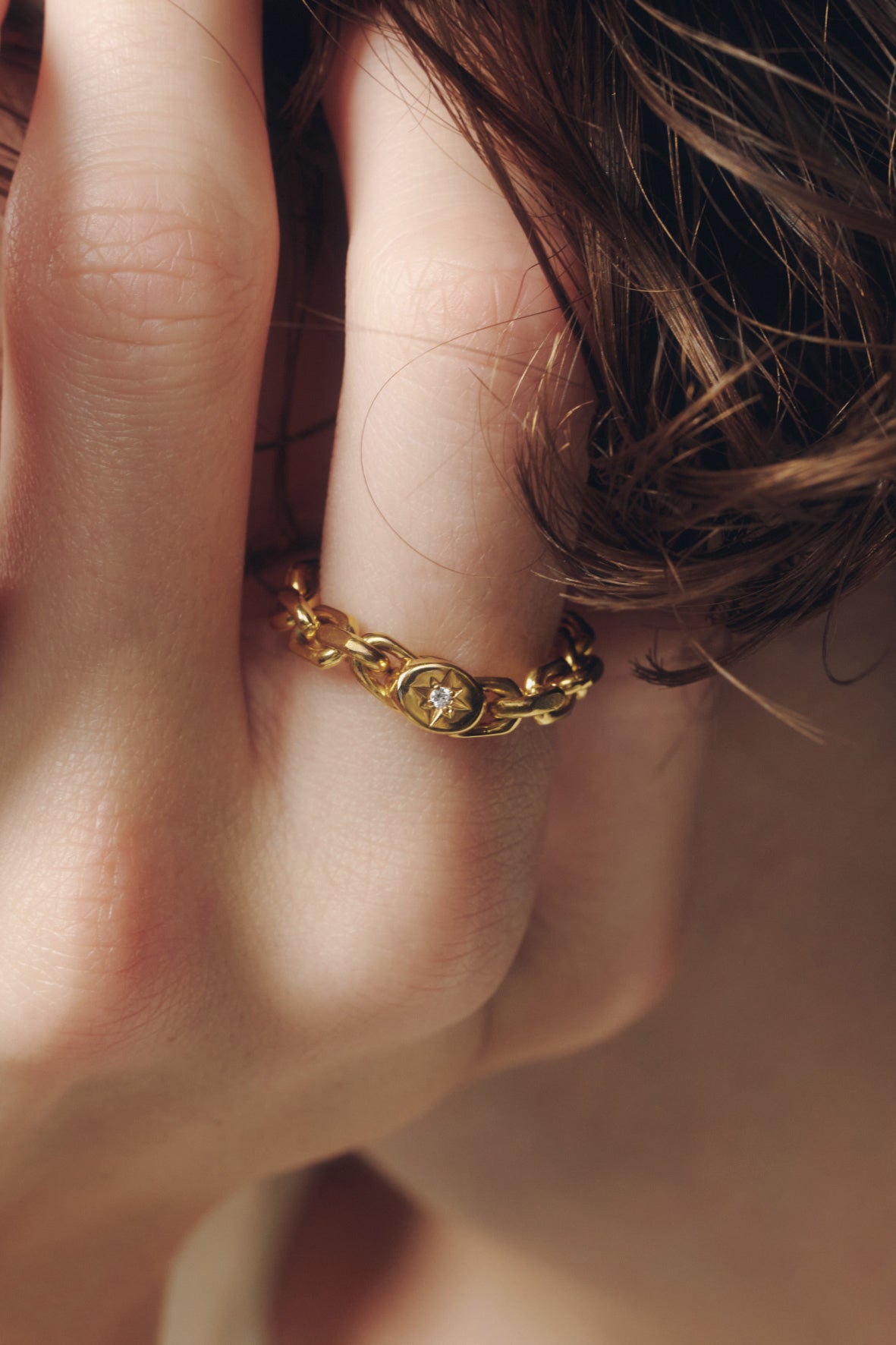 【受注商品】-Atelier限定- star chain ring(silver/gold)