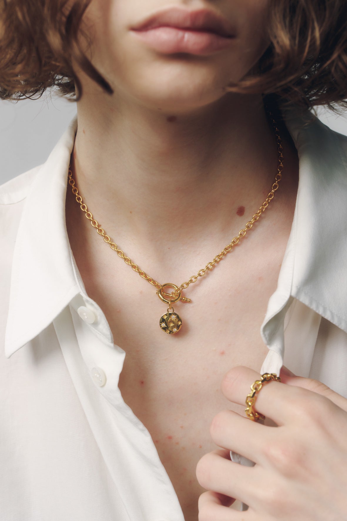 【店舗用】star coin necklace(cz)(silver/gold)